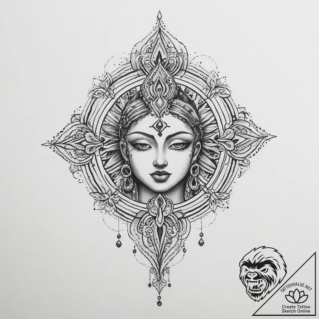 Tattoo sketch spiritual fount - tattoo sketch (№1757019428_0, 04.09.2025 20:57) — tattoovalue.net