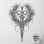 Tattoo sketch magical scissors, ink illustrat… – tattoo sketch (№1757020418_0, 04.09.2025 21:13) — tattoovalue.net