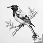 Tattoo sketch bullock’s oriole, ink illustrat… – tattoo sketch (№1757020834_0, 04.09.2025 21:20) — tattoovalue.net