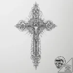 Tattoo sketch cross and light – tattoo sketch (№1757021231_0, 04.09.2025 21:27) — tattoovalue.net