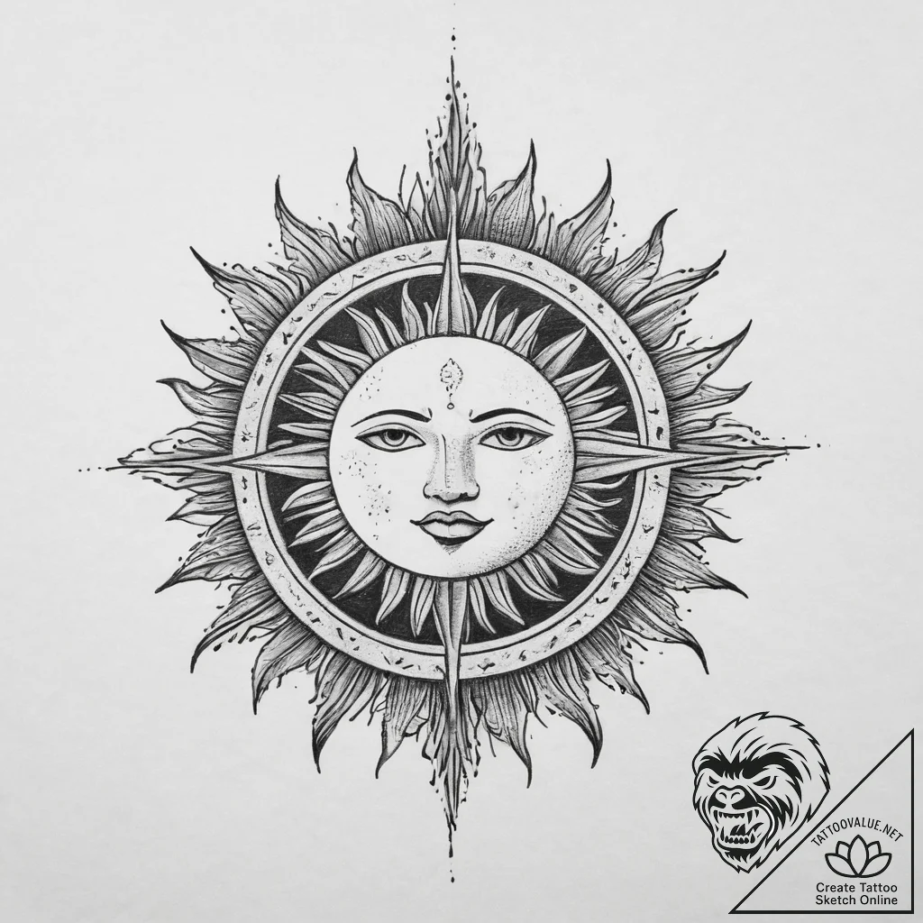Tattoo sketch sun tattoo, tattoo line art, bo... - tattoo sketch (№1757021430_0, 04.09.2025 21:30) — tattoovalue.net