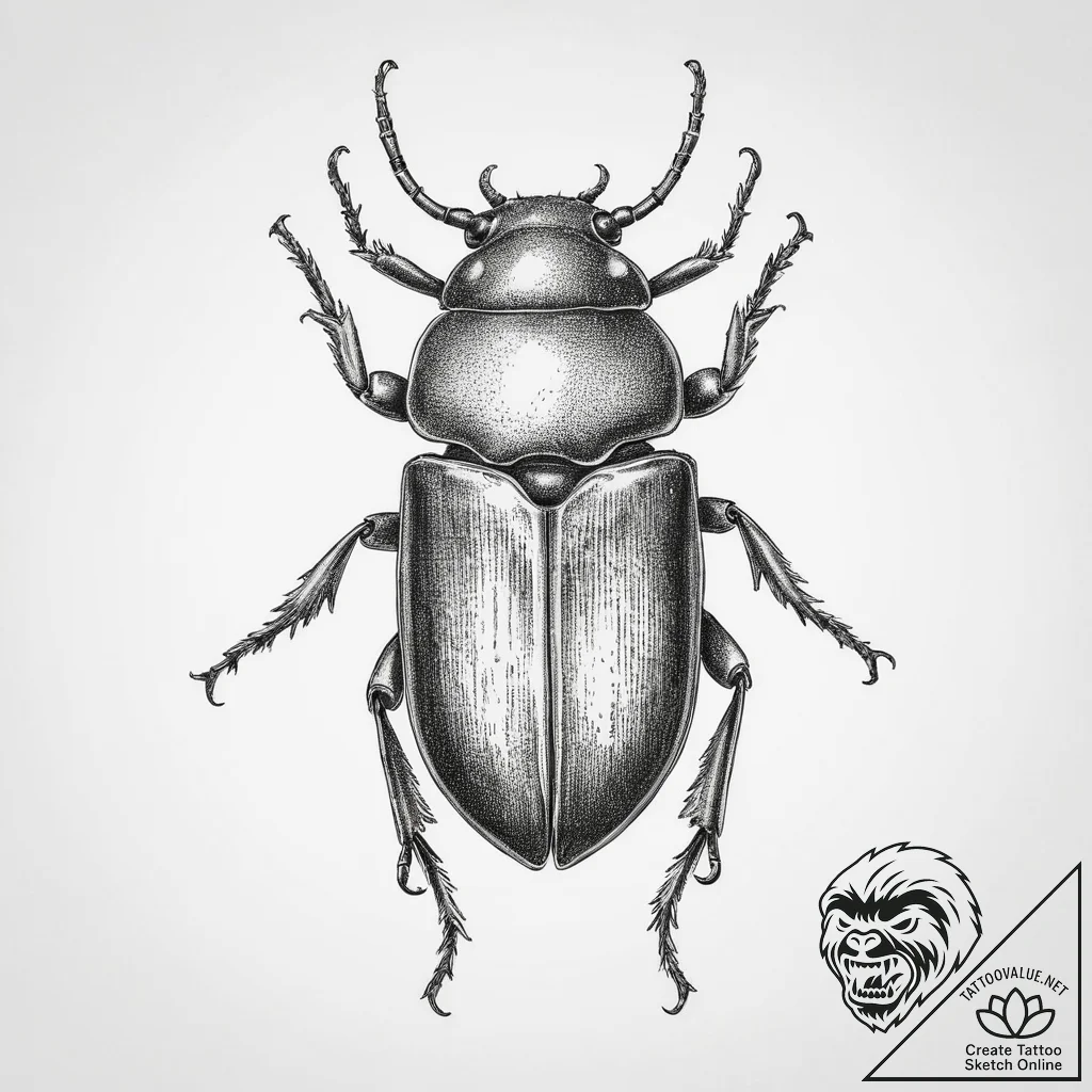 Tattoo sketch sap beetle - tattoo sketch (№1757022647_0, 04.09.2025 21:50) — tattoovalue.net