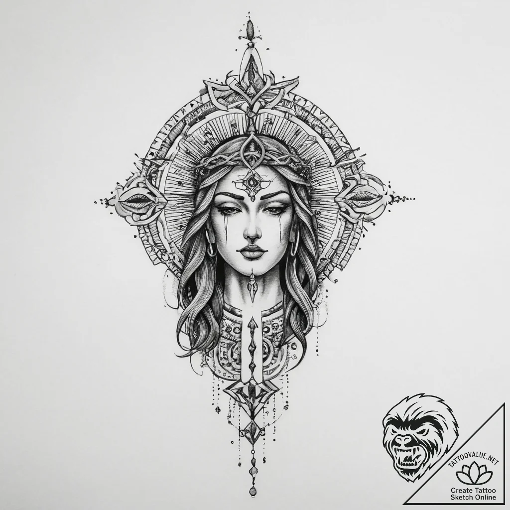 Tattoo sketch holy self - tattoo sketch (№1757024056_0, 04.09.2025 22:14) — tattoovalue.net