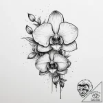 Tattoo sketch orchid flower, ink illustration… – tattoo sketch (№1757026066_0, 04.09.2025 22:47) — tattoovalue.net