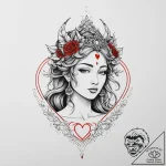 Tattoo sketch lada, the goddess of love, with… – tattoo sketch (№1757026267_0, 04.09.2025 22:51) — tattoovalue.net