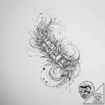 Tattoo sketch flowing text – tattoo sketch (№1757026469_0, 04.09.2025 22:54) — tattoovalue.net