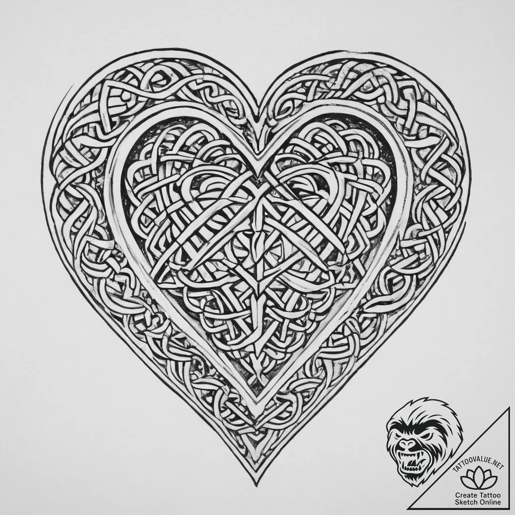 Tattoo sketch celtic knot heart, artistic tat... - tattoo sketch (№1757027066_0, 04.09.2025 23:04) — tattoovalue.net