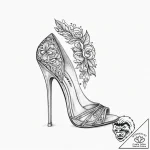 Tattoo sketch high heel tattoo – tattoo sketch (№1757028673_0, 04.09.2025 23:31) — tattoovalue.net