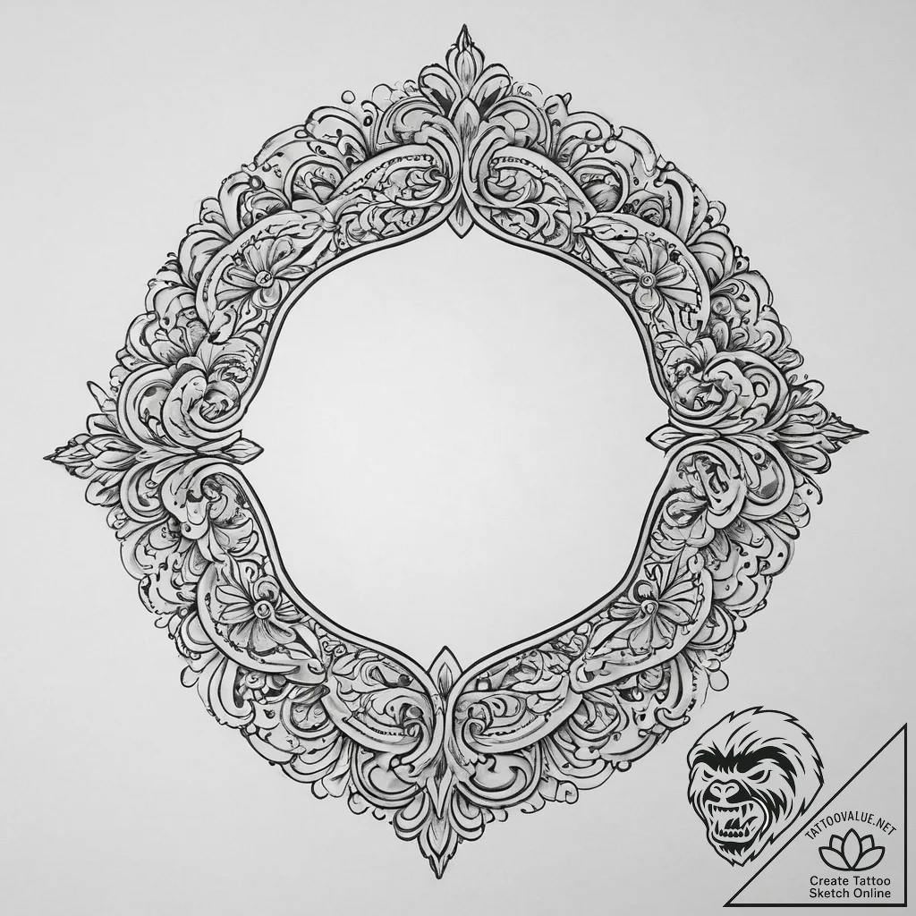 Tattoo sketch mirror, ink illustration for ta... - tattoo sketch (№1757028875_0, 04.09.2025 23:34) — tattoovalue.net