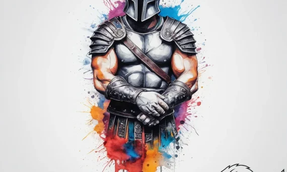 Tattoo sketch hands with a gladiator, tattoo... - tattoo sketch (№1757030885_0, 05.09.2025 00:08) — tattoovalue.net