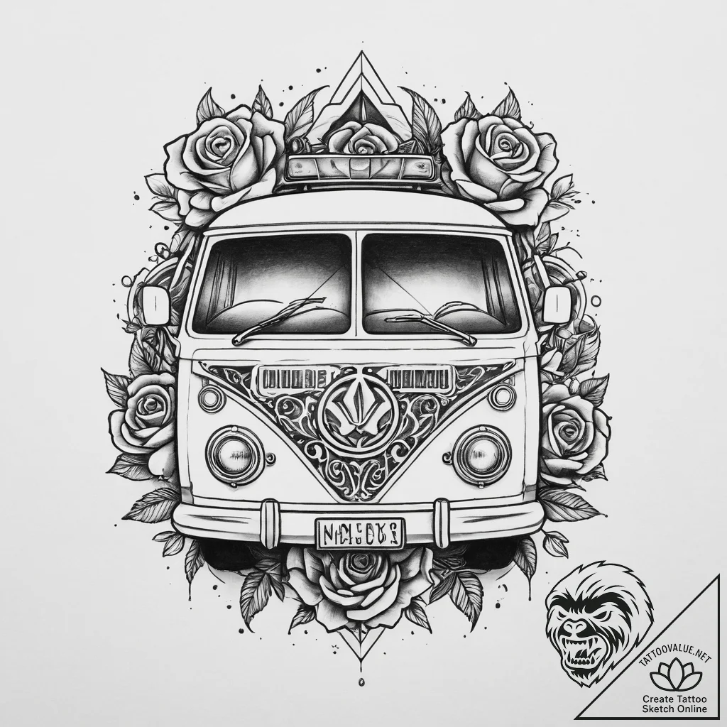 Tattoo sketch scooby-doo and the mystery mach... - tattoo sketch (№1757031090_0, 05.09.2025 00:11) — tattoovalue.net