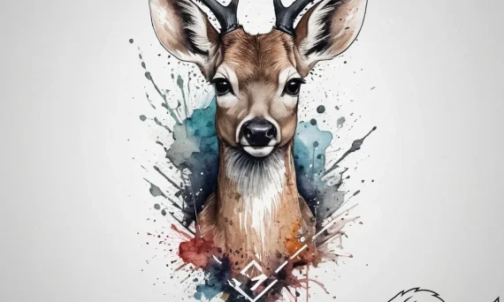 Tattoo sketch graceful fawn tattoo, artistic... - tattoo sketch (№1757031895_0, 05.09.2025 00:24) — tattoovalue.net