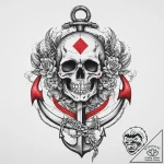 Tattoo sketch skull on an anchor, tattoo flas… – tattoo sketch (№1757032504_0, 05.09.2025 00:35) — tattoovalue.net
