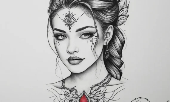 Tattoo sketch blessed portrayal, tattoo flash... - tattoo sketch (№1757035905_0, 05.09.2025 01:31) — tattoovalue.net