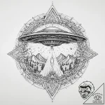 Tattoo sketch hands with a ufo, ink illustrat… – tattoo sketch (№1757036709_0, 05.09.2025 01:45) — tattoovalue.net