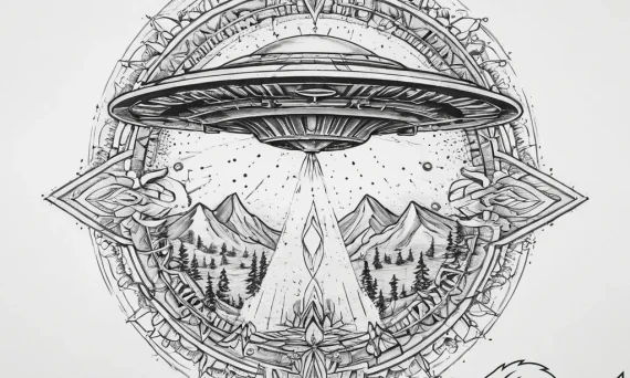 Tattoo sketch hands with a ufo, ink illustrat... - tattoo sketch (№1757036709_0, 05.09.2025 01:45) — tattoovalue.net
