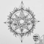Tattoo sketch pentagram and herbs, tattoo dra… – tattoo sketch (№1757038127_0, 05.09.2025 02:08) — tattoovalue.net