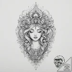 Tattoo sketch узор с силуэтами, ink illustrat… – tattoo sketch (№1757038738_0, 05.09.2025 02:18) — tattoovalue.net