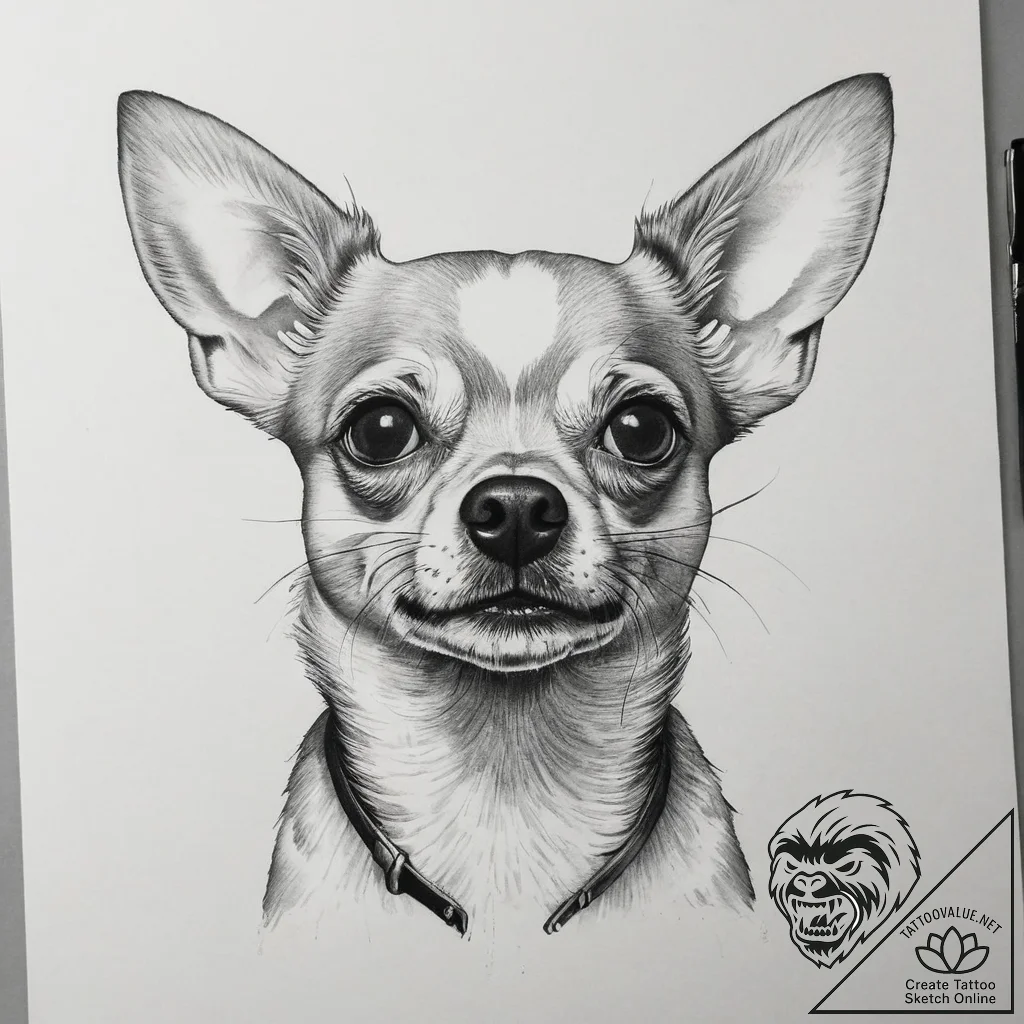 Tattoo sketch chihuahua, tattoo sketch design... - tattoo sketch (№1757039146_0, 05.09.2025 02:25) — tattoovalue.net