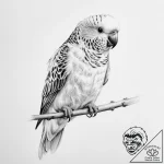 Tattoo sketch budgie – tattoo sketch (№1757063482_0, 05.09.2025 09:11) — tattoovalue.net