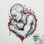 Tattoo sketch a father’s embrace, ink illustr… – tattoo sketch (№1757064269_0, 05.09.2025 09:24) — tattoovalue.net