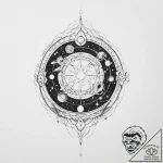 Tattoo sketch cosmic universe – tattoo sketch (№1757064467_0, 05.09.2025 09:27) — tattoovalue.net