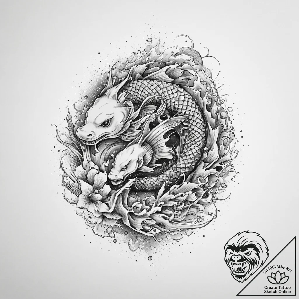 Tattoo sketch amberjack, ink illustration for... - tattoo sketch (№1757065668_0, 05.09.2025 09:47) — tattoovalue.net