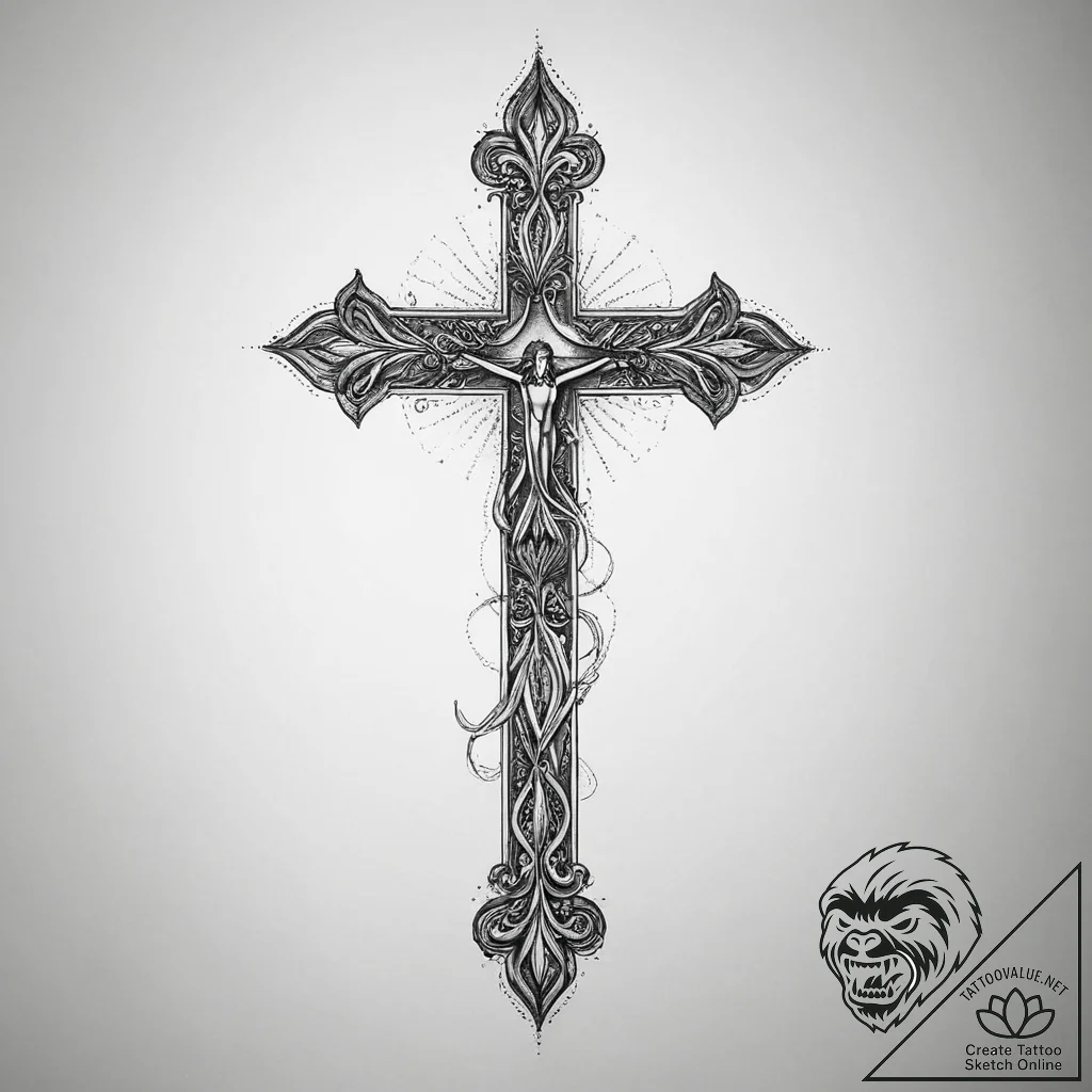 Tattoo sketch divine love, artistic tattoo sk... - tattoo sketch (№1757066464_0, 05.09.2025 10:01) — tattoovalue.net