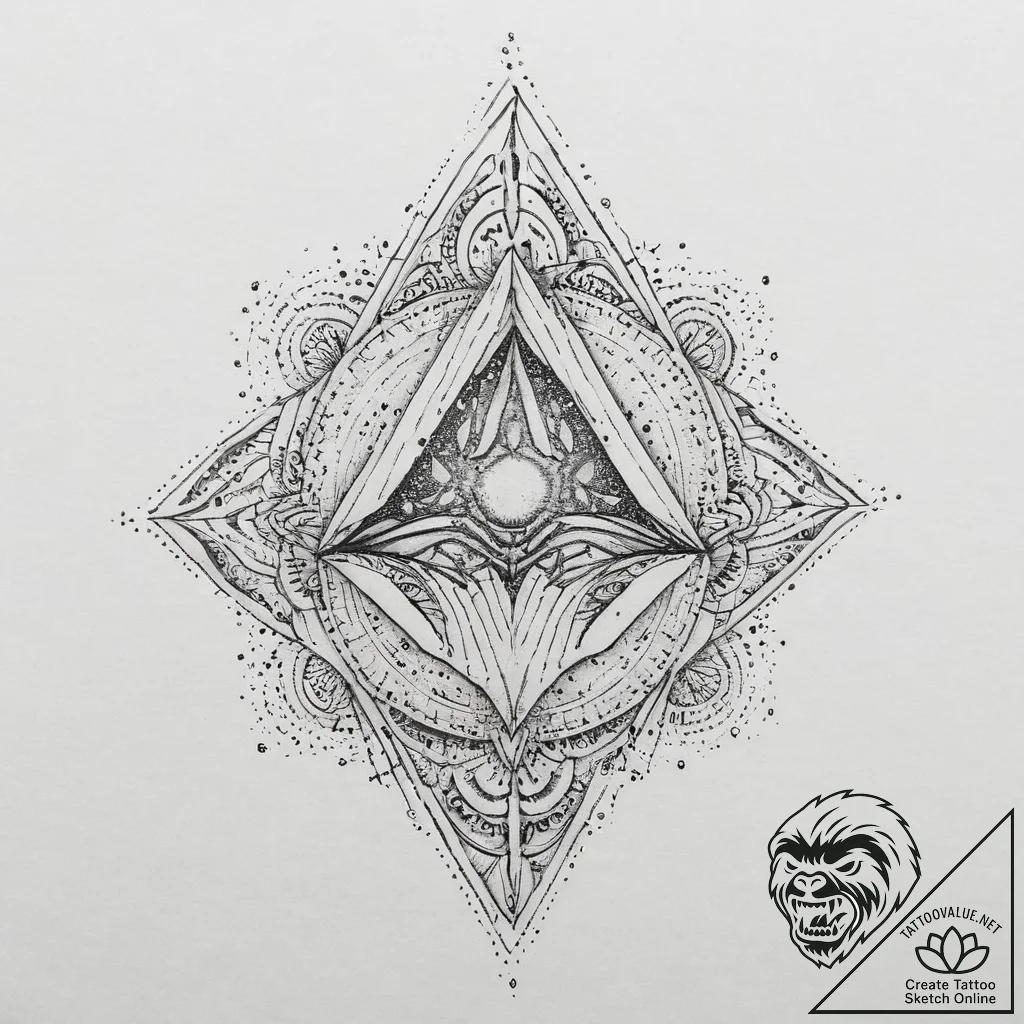 Tattoo sketch cosmic kingdom, tattoo line art... - tattoo sketch (№1757070272_0, 05.09.2025 11:04) — tattoovalue.net