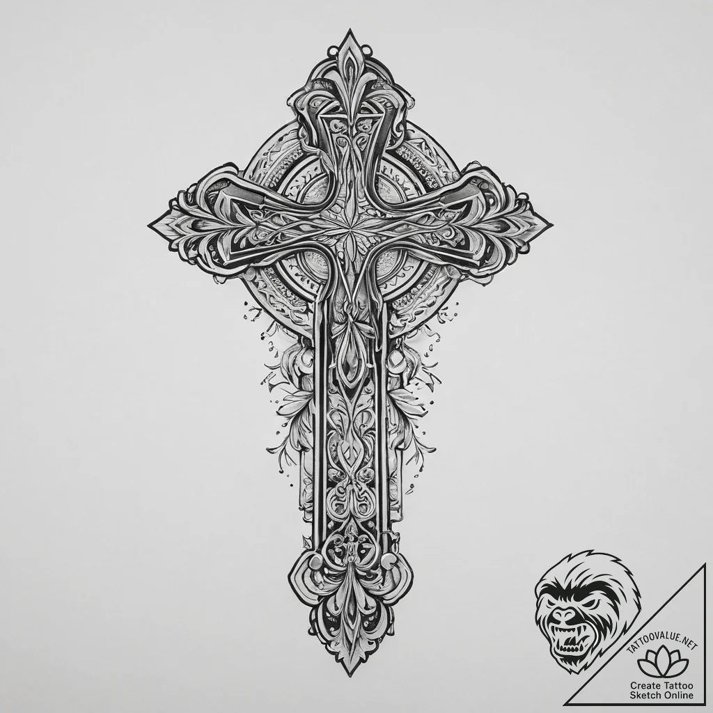 Tattoo sketch a symbolic object, tattoo flash... - tattoo sketch (№1757070668_0, 05.09.2025 11:11) — tattoovalue.net