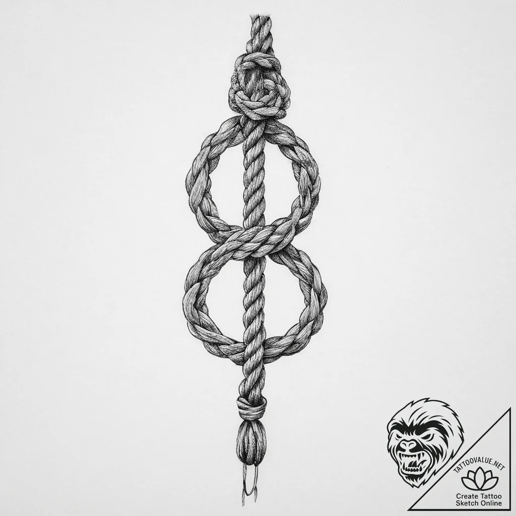 Tattoo sketch rope - tattoo sketch (№1757073065_0, 05.09.2025 11:51) — tattoovalue.net
