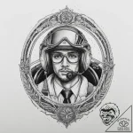 Tattoo sketch pilot a person in a cockpit, ta… – tattoo sketch (№1757073664_0, 05.09.2025 12:01) — tattoovalue.net