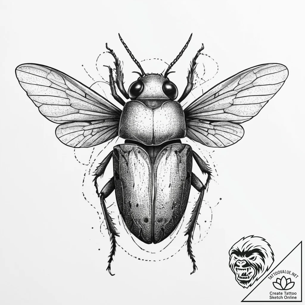 Tattoo sketch net-winged beetle, concept art... - tattoo sketch (№1757074060_0, 05.09.2025 12:07) — tattoovalue.net