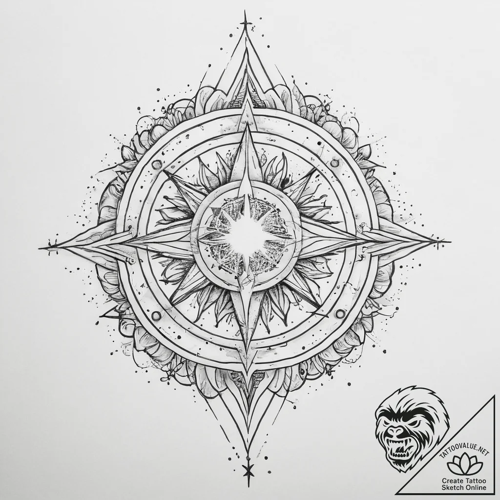 Tattoo sketch cosmic portrayal - tattoo sketch (№1757074258_0, 05.09.2025 12:10) — tattoovalue.net