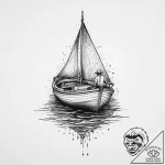 Tattoo sketch boating a person on a boat, art… – tattoo sketch (№1757074463_0, 05.09.2025 12:14) — tattoovalue.net