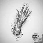 Tattoo sketch hands with a scroll, ink illust… – tattoo sketch (№1757074861_0, 05.09.2025 12:21) — tattoovalue.net