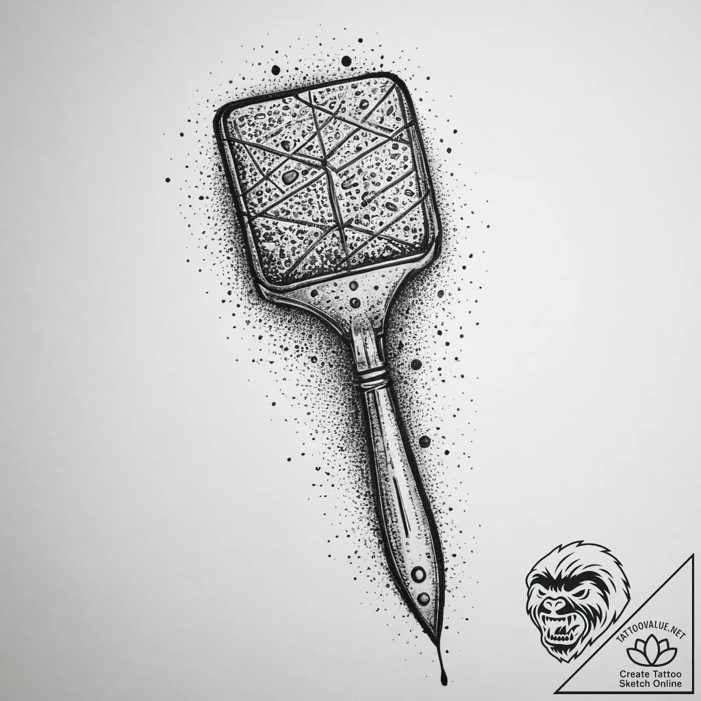 Tattoo sketch spatula with a whisk, ink illus... - tattoo sketch (№1757078037_0, 05.09.2025 13:13) — tattoovalue.net