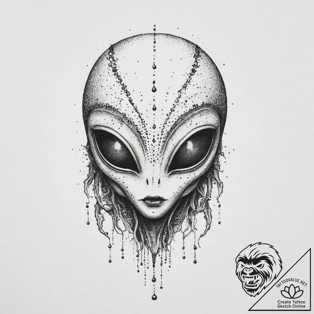 Tattoo sketch alien, tattoo drawing outline,... - tattoo sketch (№1757078631_0, 05.09.2025 13:23) — tattoovalue.net