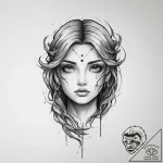 Tattoo sketch aasimar, concept art for tattoo… – tattoo sketch (№1757079469_0, 05.09.2025 13:37) — tattoovalue.net