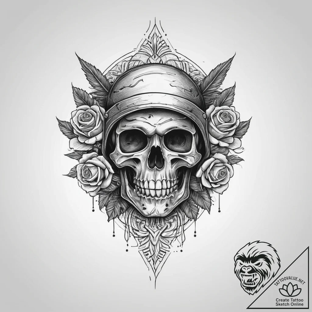 Tattoo sketch soldier with a brush, tattoo dr... - tattoo sketch (№1757079670_0, 05.09.2025 13:41) — tattoovalue.net