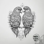 Tattoo sketch lovebird, tattoo line art, on a… – tattoo sketch (№1757079870_0, 05.09.2025 13:44) — tattoovalue.net