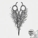 Tattoo sketch scissors, artistic tattoo sketc… – tattoo sketch (№1757080068_0, 05.09.2025 13:47) — tattoovalue.net