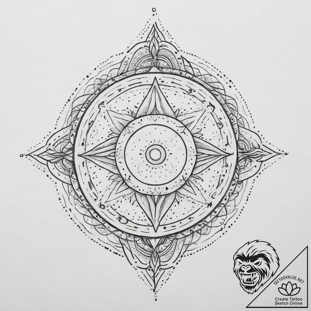 Tattoo sketch cosmic narrative, tattoo drawin... - tattoo sketch (№1757080266_0, 05.09.2025 13:51) — tattoovalue.net