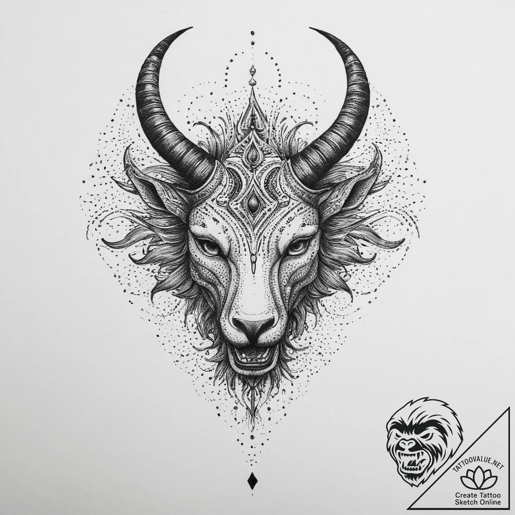 Tattoo sketch a mythological creature, tattoo... - tattoo sketch (№1757082269_0, 05.09.2025 14:24) — tattoovalue.net