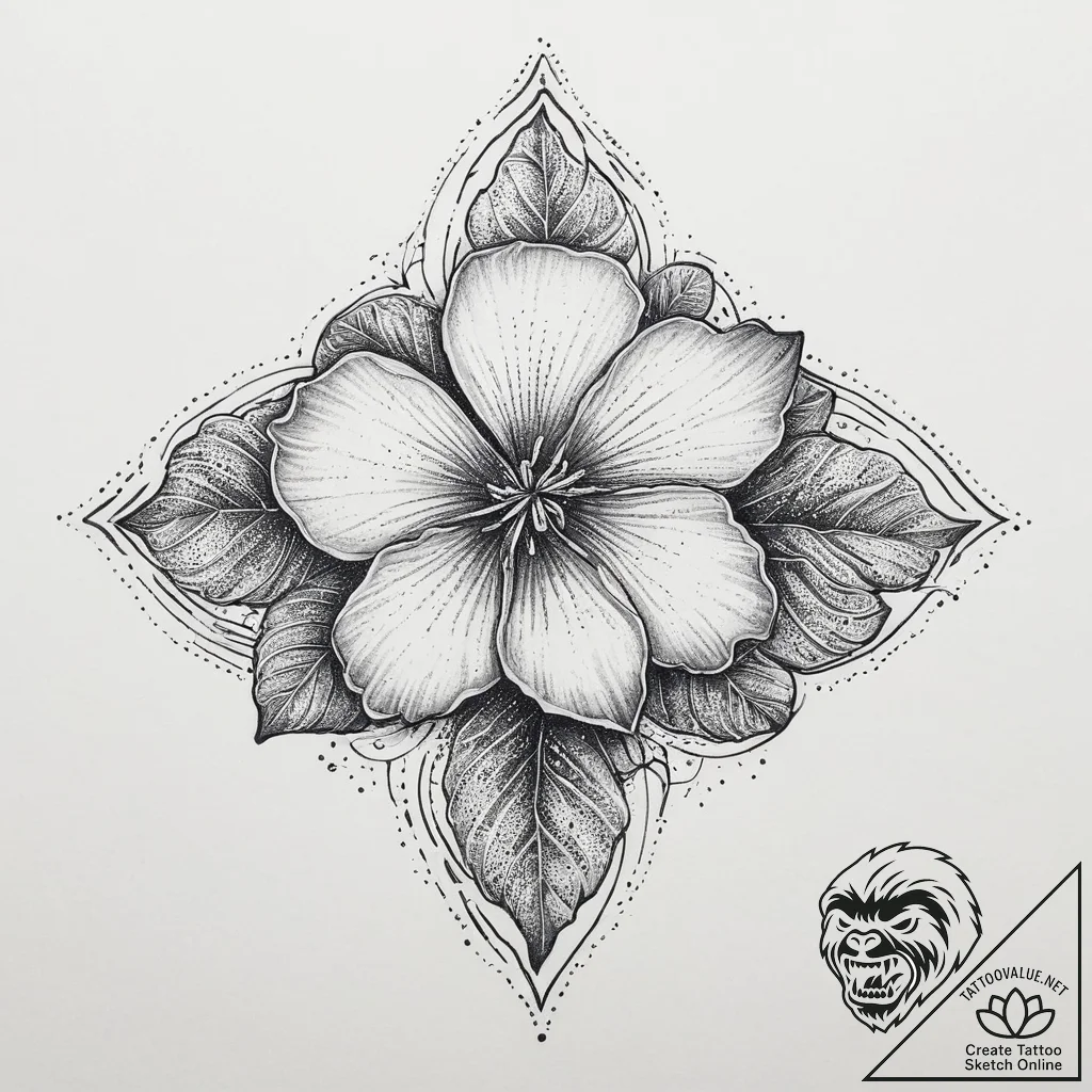 Tattoo sketch periwinkle, ink illustration fo... - tattoo sketch (№1757082667_0, 05.09.2025 14:31) — tattoovalue.net