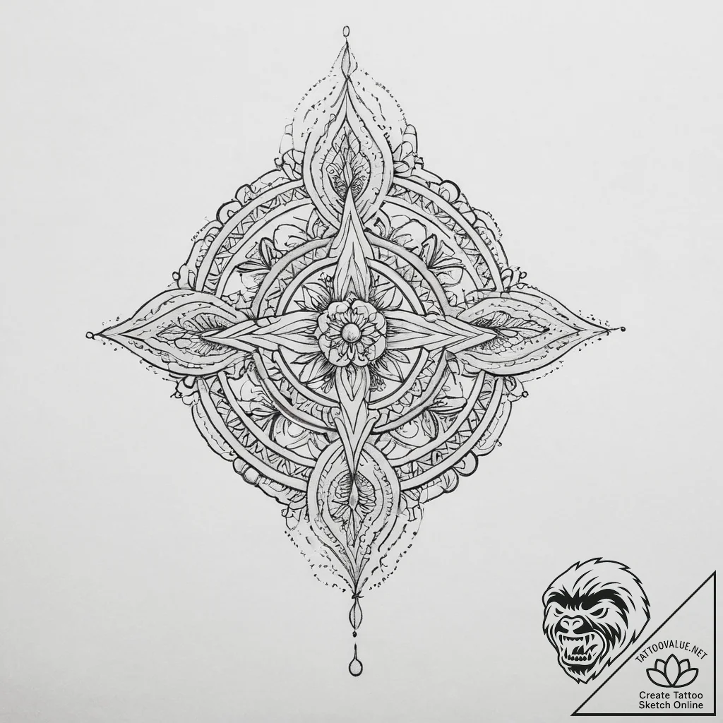 Tattoo sketch spiritual illustration - tattoo sketch (№1757083882_0, 05.09.2025 14:51) — tattoovalue.net