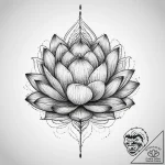 Tattoo sketch lotus flower with a fish, tatto… – tattoo sketch (№1757084290_0, 05.09.2025 14:58) — tattoovalue.net