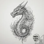 Tattoo sketch water dragon, tattoo line art,… – tattoo sketch (№1757084495_0, 05.09.2025 15:01) — tattoovalue.net