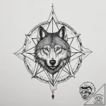 Tattoo sketch pentagram with a wolf, tattoo s… – tattoo sketch (№1757085100_0, 05.09.2025 15:11) — tattoovalue.net