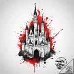 Tattoo sketch wizard in a castle, concept art… – tattoo sketch (№1757085304_0, 05.09.2025 15:15) — tattoovalue.net